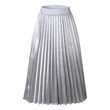 Пикантные эластичные элегантные летние модные женские юбки для путешествий с высокой талией, плиссированные Повседневные Вечерние однотонные женские юбки миди