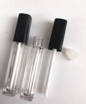 

2.5ML Empty Transparent Plastic Lip Gloss Tube Clear Cosmetic Liquid Lipstick Refillable Bottle DIY Lip Oil Container Black Cap
