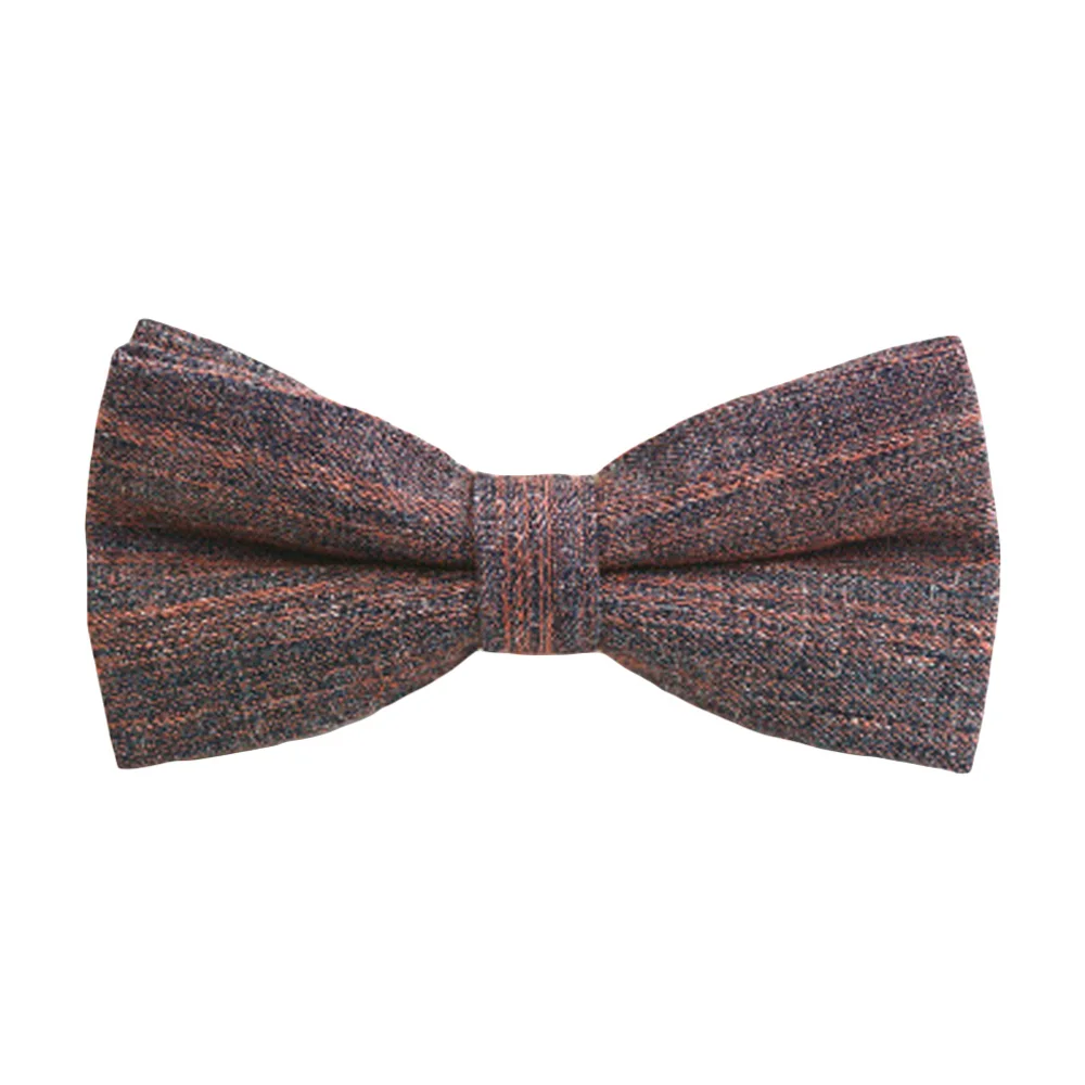 Dark Brown Мужской Стильный льняной хлопок сплошной цвет галстук-бабочка Свадебный Регулируемый формальный галстук-бабочка - Цвет: Dark Brown