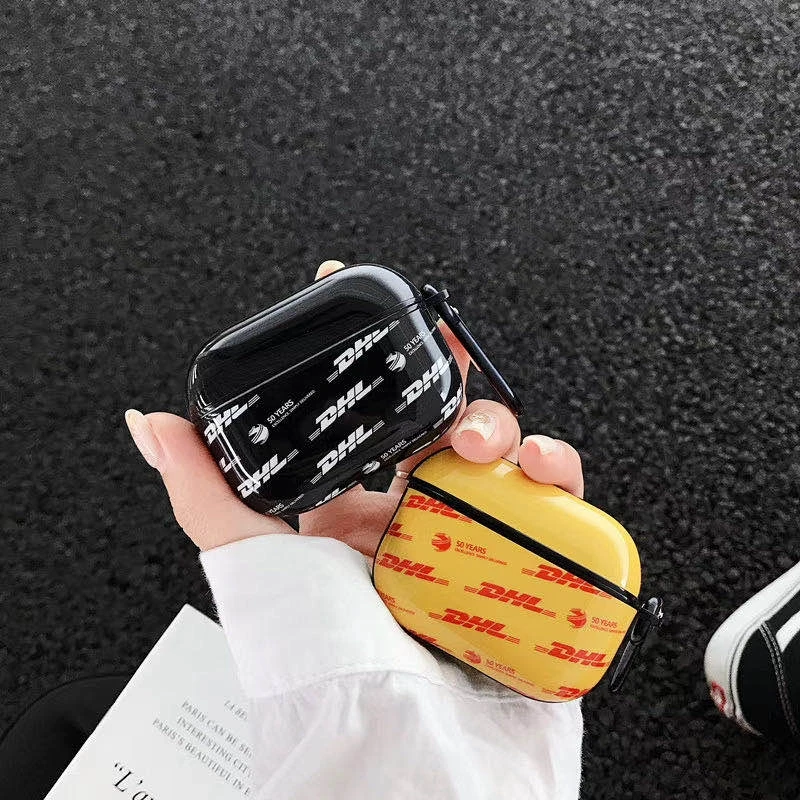 rend DHL 50th Anniversary Silicone Earphone Case For Airpods Pro AirPods 1 2 Airport barcode Wireless Bluetooth Handset Cove | Электроника