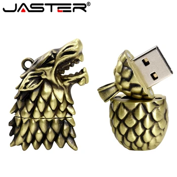 

JASTER usb flash drive dinosaur egg metal tiger pen drive tigon pendrive USB 2.0 stick lion U disk gift 8GB 16GB 32GB 64GB 128GB