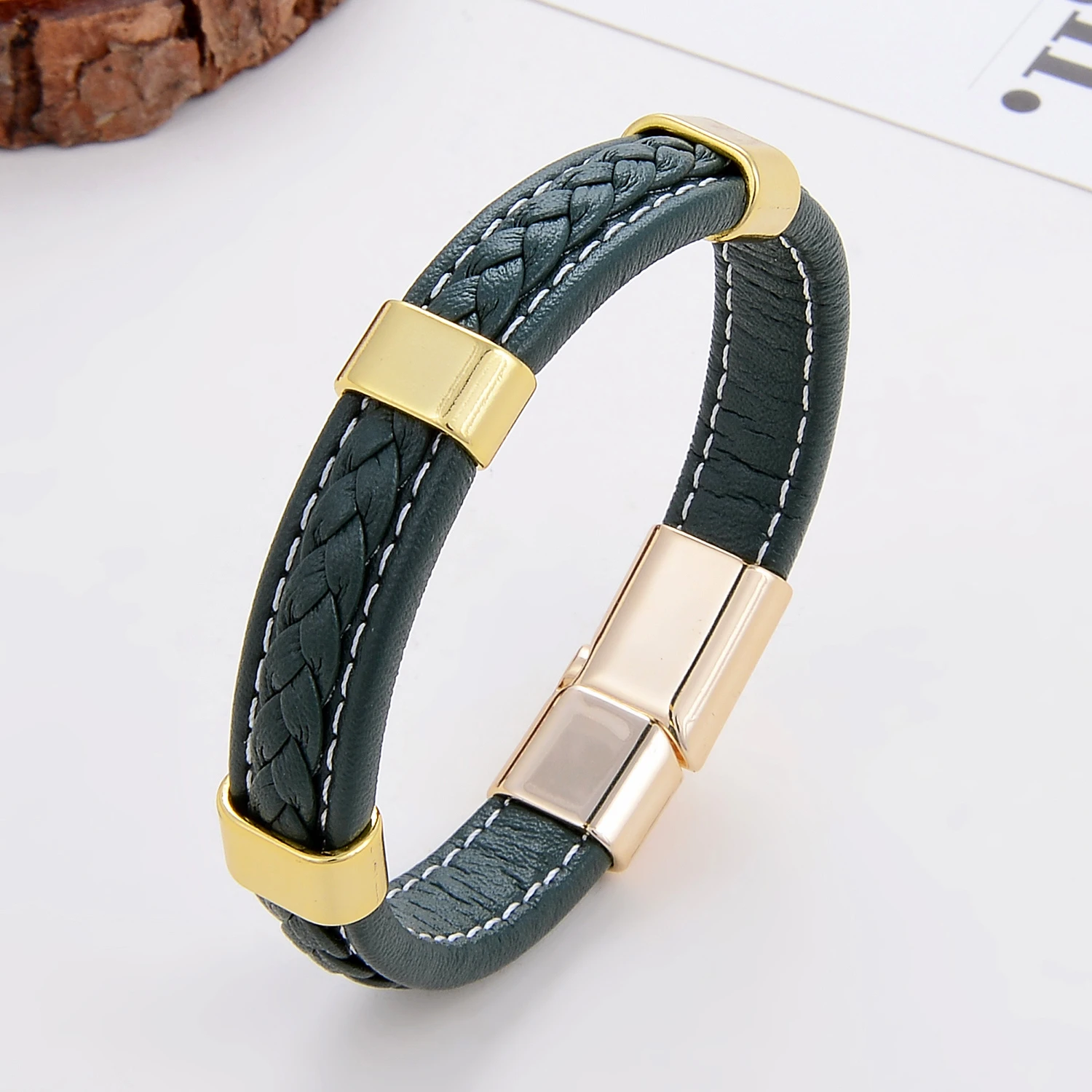 Bracelet Jewelry Classic Braided Leather Bracelet For Women Zinc Alloy Metal Mens Jewelry Bracelets Femme Accessories