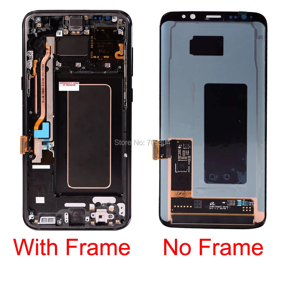 Супер AMOLED S8 lcd с рамкой для SAMSUNG Galaxy S8 G950 дисплей S8 Plus сенсорный экран дигитайзер