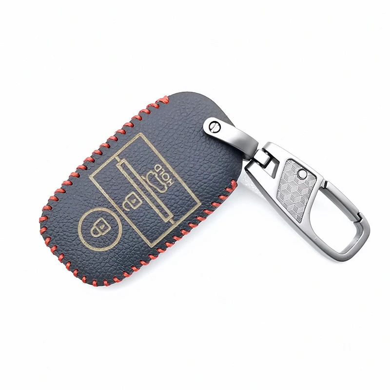 Кожаный чехол с 3 кнопками для Kia Rio Sportage Sorento Carens Ceed Soul Picanto Skin Holder|Футляр