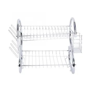 

1Pc 2 Tiers Dish Drying Rack Home Kitchen Dish Plate Bowl Cup Drying Rack Cutlery Drainer Holder Organizer Tool