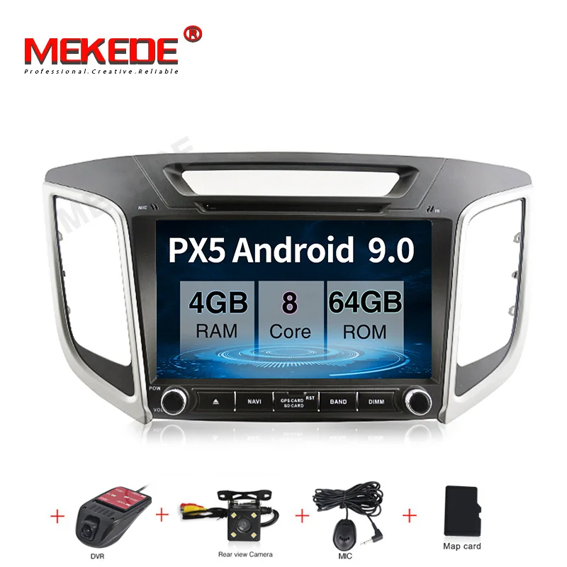 HD 4+ 64G PX5 Android 9,0 автомобильный dvd-плеер для HYUNDAI ix25 2 din 1024*600 автомобильный dvd НАВИГАЦИЯ Радио Аудио Видео плеер автомобиля - Цвет: 64G camera DVR