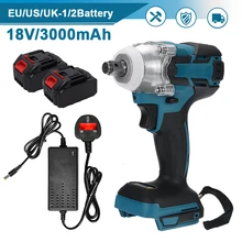 

18V 280 N.m Brushless Cordless Electric Impact Wrench Rechargeable 1/2 inch Wrench Power Tool Compatible for Makita 18V Battery