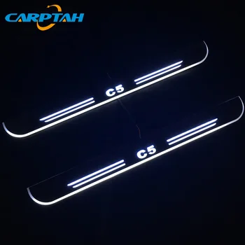 

CARPTAH Trim Pedal Car Exterior Parts LED Door Sill Scuff Plate Pathway Dynamic Streamer light For Citroen C5 2015 - 2018