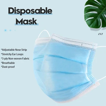 

10Pcs/Pack Protective Masks Women Men Solid Color Work Daily Keep Security Face Mask Anti Dust Disposable Mouth Mask
