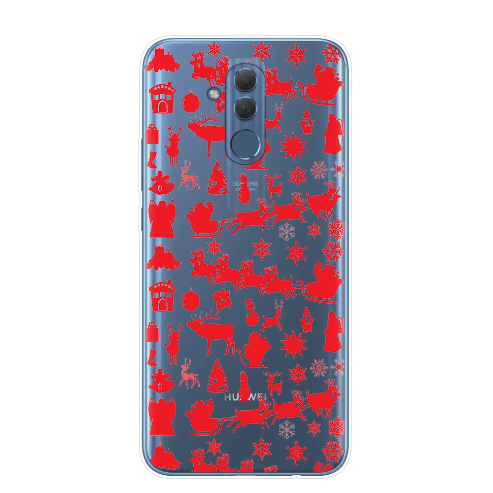 Веселый Чехол для телефона с рождественским рисунком для Huawei Mate 10 20 30 Lite рro Y5 Y6 Prime Y9 милые Санта Клаус Лось мягкие чехлы из термополиуретана чехлы