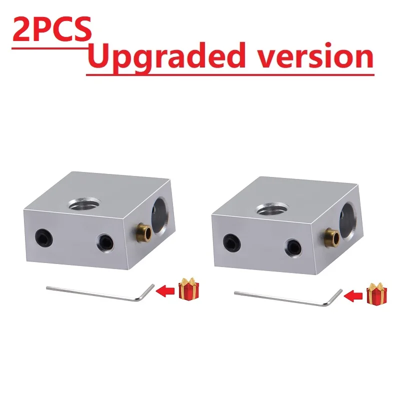 MEGA 2PCS 3D Printer MK7 MK8 Heated Block Aluminium Heating Heater Block 20*20*10mm For Reprap Makerbot Print Head Hotend 