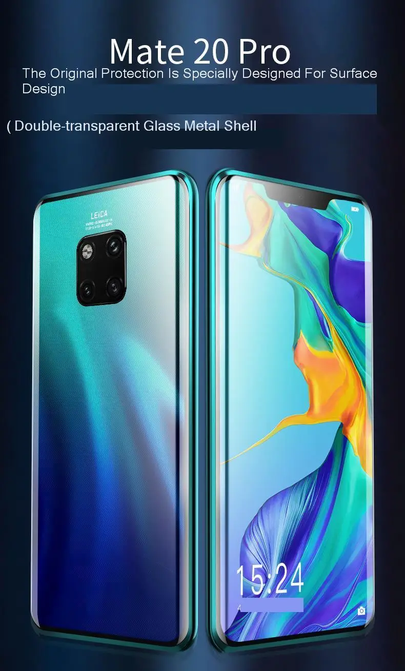 Магнитный 360 Полный Чехол для huawei mate 20 Pro P30 mate 20 Lite металлический передний задняя крышка из закаленного стекла huawei mate 20 Pro 20X чехлы