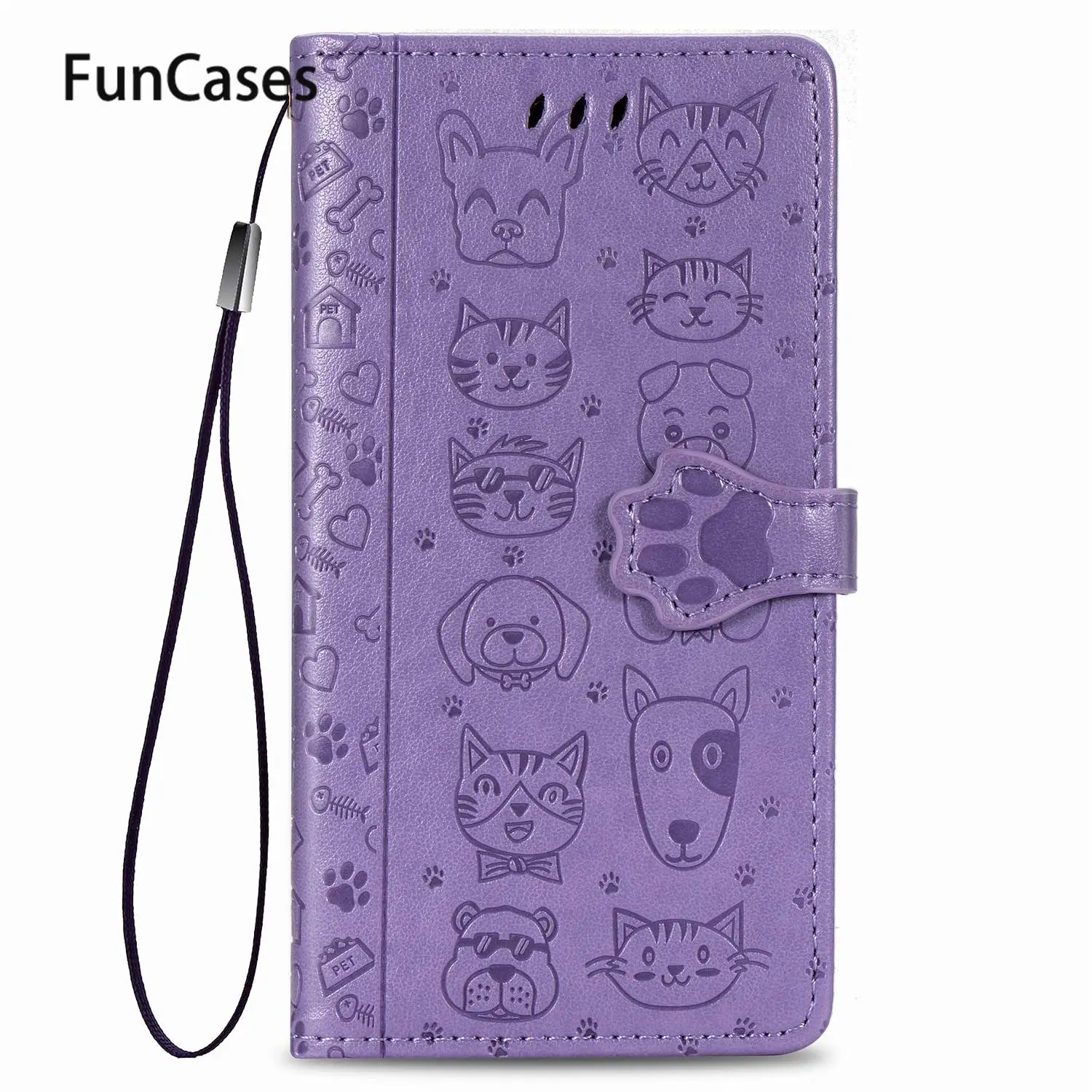 Plastik Kasus Penutup untuk Capa Huawei Y9 Prime 2019 Lucu PU Kulit Dompet Case Huawei Honor 20 Pro P30 Mate 30 Lite P40 P Smart Z