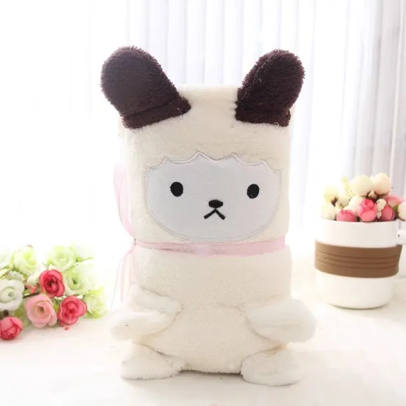 Kawaii животные, детские игрушки, плюшевая игрушка, портативное одеяло для ванной, для малышей, детей, день рождения девочки мальчика, подарок, автомобиль, воздух, путешествия, ковер для офиса, ковер для сна - Цвет: withe  sheep