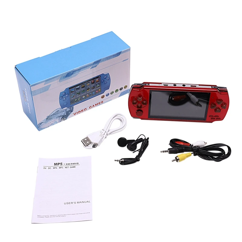 Встроенный 5000 игр, 8 Гб 4,3 дюймов PMP портативный игровой плеер MP3 MP4 MP5 плеер Видео FM камера портативная игровая консоль