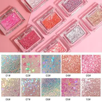 

NOVO 10 Colors Long Lasting Glitter Sequins Eyeshadow Powder Palette Eye Makeup Beauty Cosmetic Shadow Palette Makeup Eyebrow