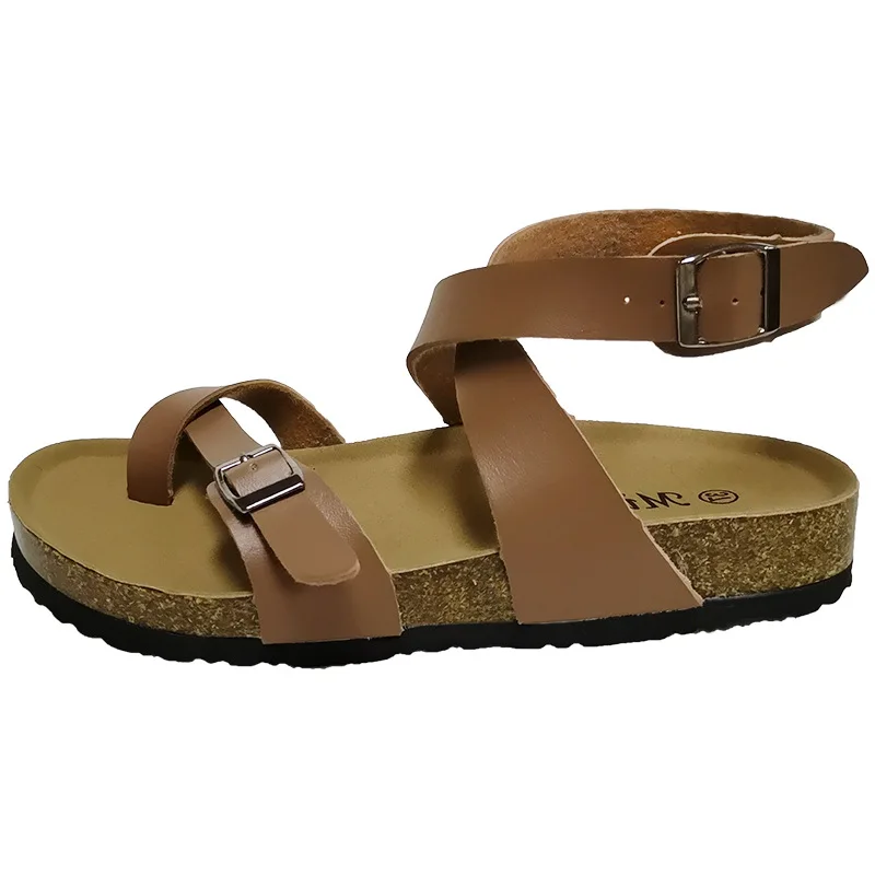

Mirror Cork Sandals 2019 Summer Buckle Sandals Cross Large Size WOMEN'S Shoes