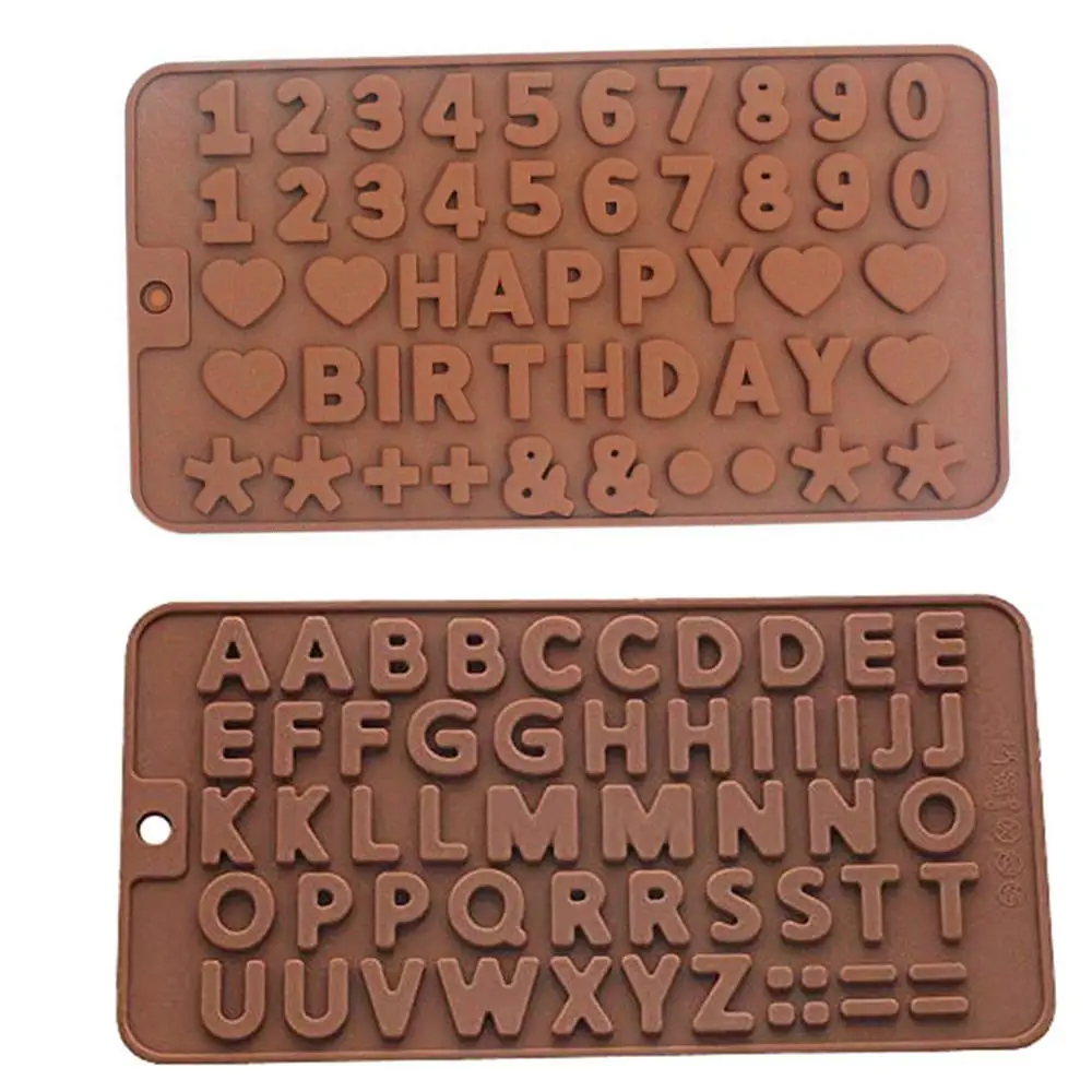 Letter Silicone Mold 3D Fondant Molds Cakes Decorating Tools DIY Chocolate Candy Gumpaste Kitchen Baking Moulds ED