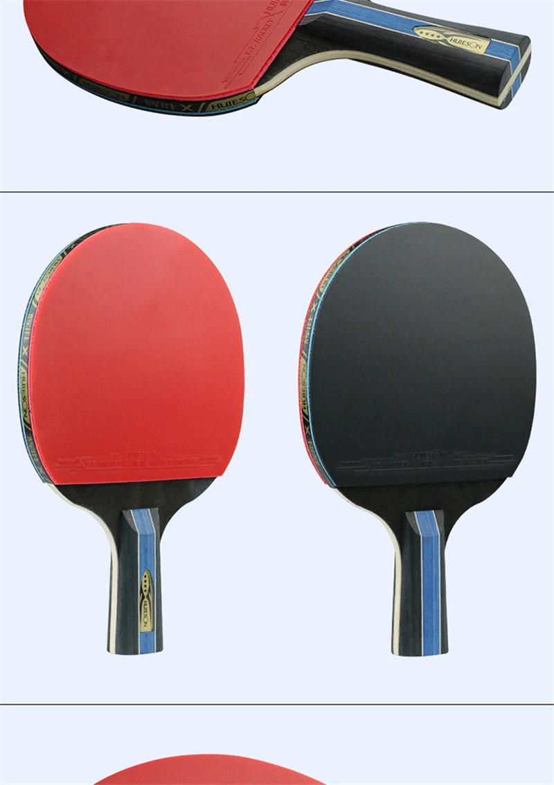 Huieson 7 Ply Pure Wood Table Tennis Racket Double Face Pimples-in Sticky Rubber Ping Pong Paddle Bat for New Learners (7)