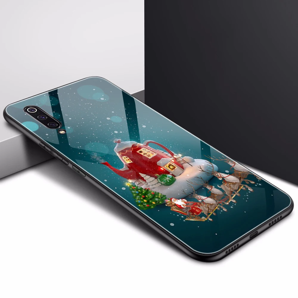 Ciciber Счастливого Рождества для Xiaomi mi 9 9T 8 A2 6X mi X 2 2S PocoPhone F1 стеклянные Чехлы для телефона для Red mi Note 7 8 6 Pro Чехол Fundas