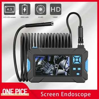 

5.5 mm 4.3'' Screen Endoscope 1080P HD IP67 Waterproof Integrated Industrial Borescope 6 LED Handheld Car Repair Snake Camera D2