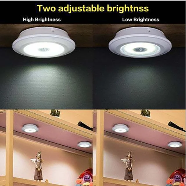 3W Super Bright Cob Under Cabinet Light LED Wireless Remote Control Dimmable Wardrobe Night Lamp Home Bedroom Closet Kitchen 2
