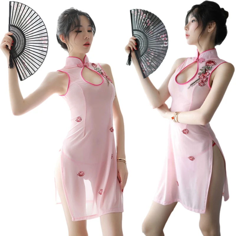 

Hot Sexy Cheongsam Suit Classical Lingerie Women Traditional Chinese Lace Cosplay Costume Party Nightclub Dress Qipao Outfit