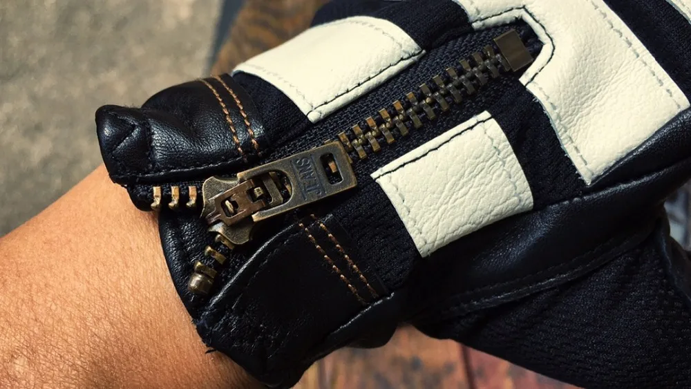 Stripe  vintage leather Glove 7