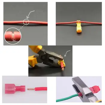 

Quick Electrical Cable Connectors Snap Splice Lock Wire Crimp Terminals T-Taps/Male Insulated Wire Terminal Connectors Kit Set