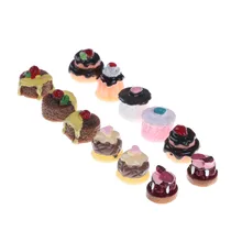 

5pcs/set 1:12 Simulation Mini Cake Dollhouse Miniature Food Scene Model Diy Doll House Accessories Resin Cake Model