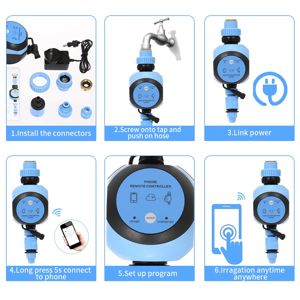 Шланг кран таймер wifi телефон дистанционный шлюз воды 3/" 1/2" кран авто орошение сада цифровой Полив Таймер переменного тока адаптер питание