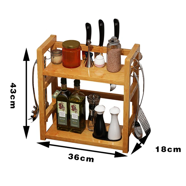 Spice Rack 2-tier Spice Organizer Kitchen Bathroom Storage Organizer  Standing Spice Shelf Holder Rack With Dismountable Shelf - Storage Holders  & Racks - AliExpress