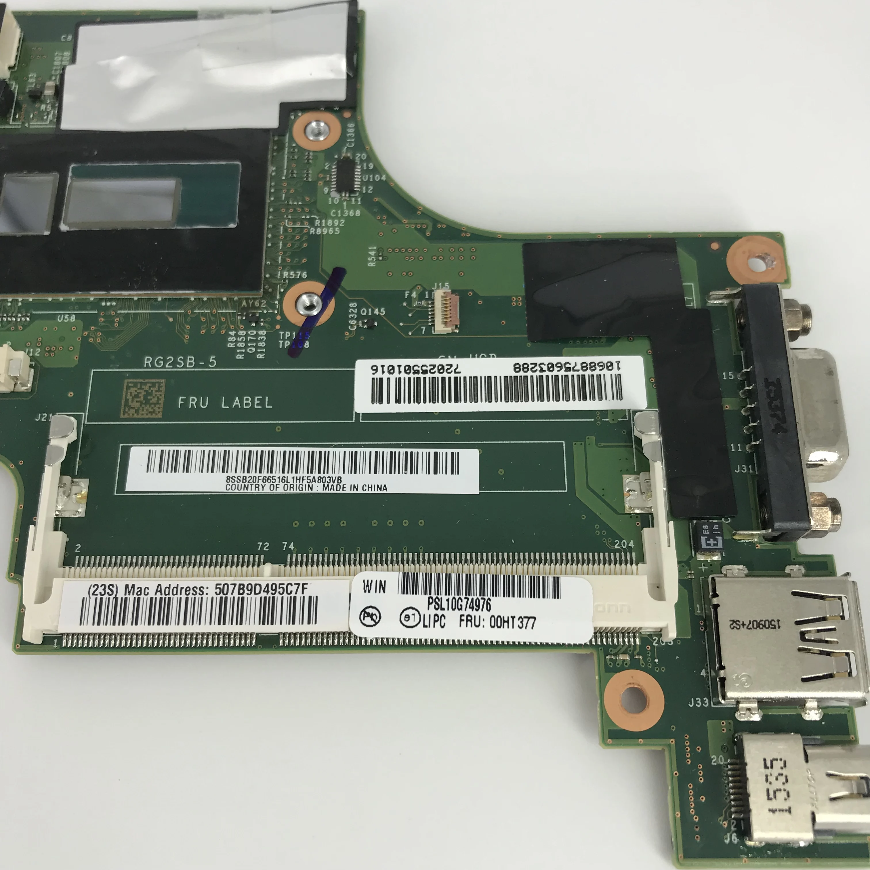 wonderful  Brand  00HT377 Mainboard For Lenovo Thinkpad X250 Laptop Motherboard with i3-5010 CPU 100% Working 