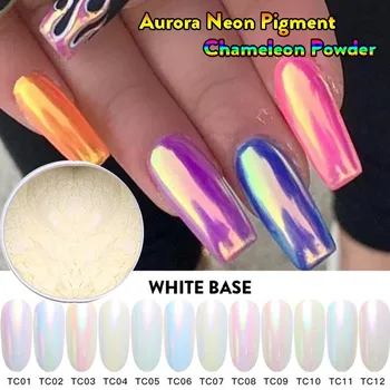 

Aurora Unicorn Mirror Glitter Nail Chrome Pigment Shell Mermaid DIY Salon Micro Holographic Powder Nail Art Decorations Manicure