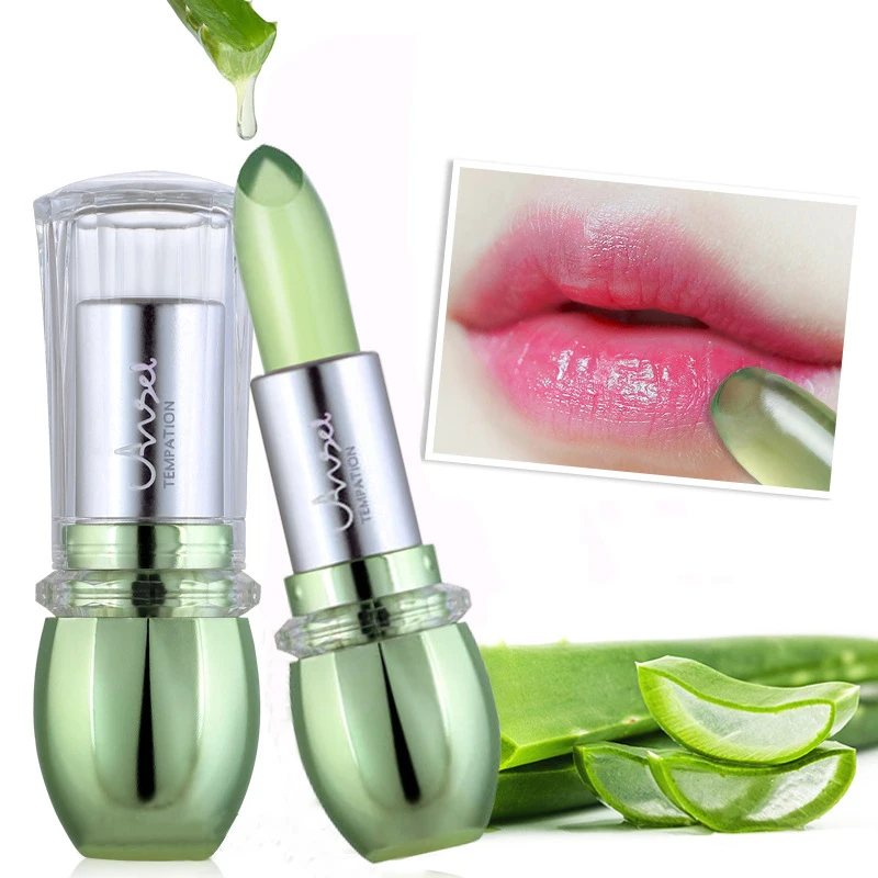 

Natural Aloe Vera Jelly Lipsticks Long Lasting Temperature Color Changing Makeup Red Lip Stick Moisturizer Lip Balm 6 Colors