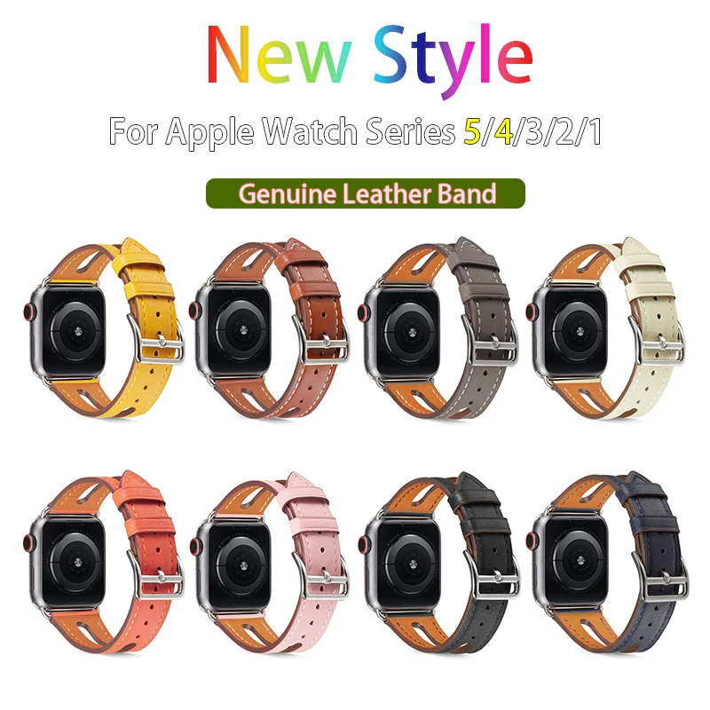 Ремешок из натуральной кожи для apple watch series 3 2 1 iwatch 4 сменный Браслет 5 40 мм 44