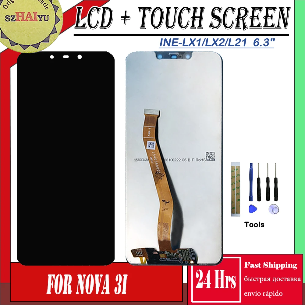 

IPS HD 6.3'' LCD Display For Huawei Nova 3i LCD Screen INE LX1 LX2 L21 Touch Screen Digitizer Panel Assembly Replacement Tools