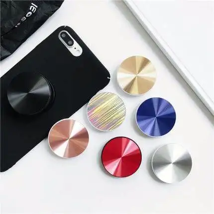 Круглая подставка для телефона, металлический цвет, однотонный дизайн для Iphone, тренд, держатель для мобильного телефона, универсальный держатель для автомобиля или стола