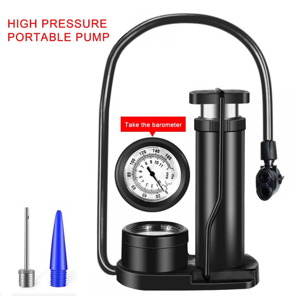 Automobile Air Pump Tire Inflator for Car Motorcycle MTB Bicycle Tyre Mini Pedal Foot with Barometer | Автомобили и мотоциклы