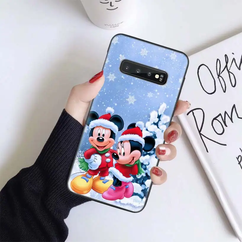 BS144-5 Рождественский чехол с Минни Маус для samsung Galaxy S10+ Plus Lite Note 10 9 8 S9 S8 J4 J6+ Plus S7 S6 черный чехол для телефона - Цвет: BS144-5
