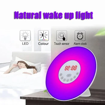

Led Light Alarm Clock Multi-Function Colorful Night Light Fm Radio Digital Clocks New