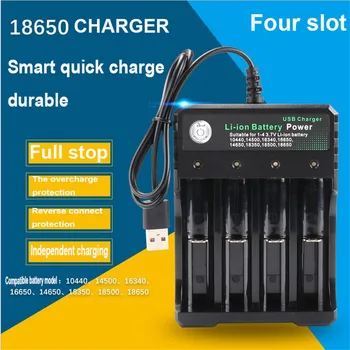 

Smart Battery Charger 4 Bay For Rechargeable Batteries 10440 18350 18650 16340 AA AAA 3.7V/3.2V/1.2V Lithium NiMH Battery #20