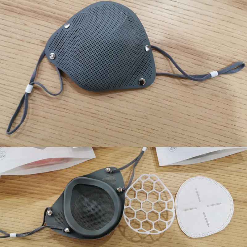 

1PC Reusable Silicone Mask Clap Hands Daily Protective Respirator Anti-dust Face Mask with 10pcs N95 Mask Pad Fashion Masks 2020