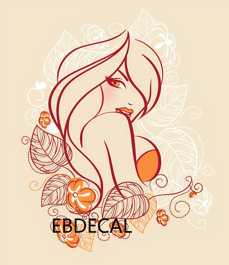 EBdecal девушка для авто машина бампер окно переводные наклейки чемодана DIY Декор
