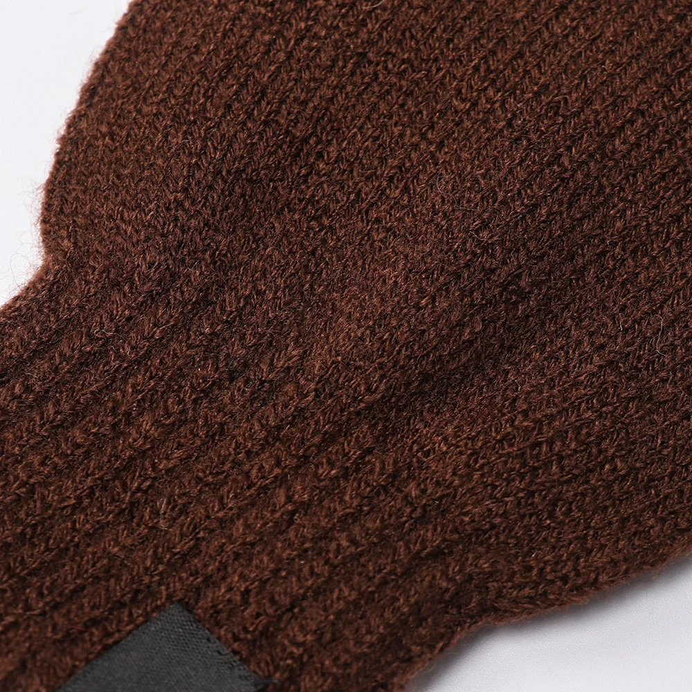 Fashion Winter Knitted Wool Touch Screen Gloves Men Warm Short Plush Lining Full Finger Outdoor Sport Cycling Gloves Mittens