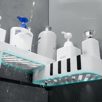 

Plastic Suction Cup Bathroom Kitchen Corner Storage Rack Organizer Shower Shelf And Organizing Storage