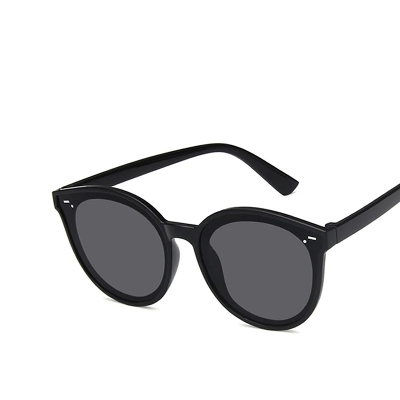 C1 Black Gray Детские милые маленькие солнцезащитные очки с кошачьим глазом, детские розовые синие линзы, серебристые зеркальные модные очки для мальчиков и девочек с защитой от уф400 лучей - Цвет линз: C1 Black Gray