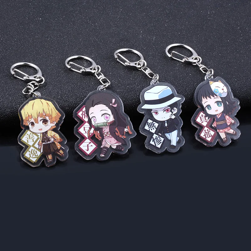 Acheter Anime démon tueur Kimetsu No Yaiba Tanjiro Kamado Cosplay porte-clés  acrylique dessin animé porte-clés pendentif