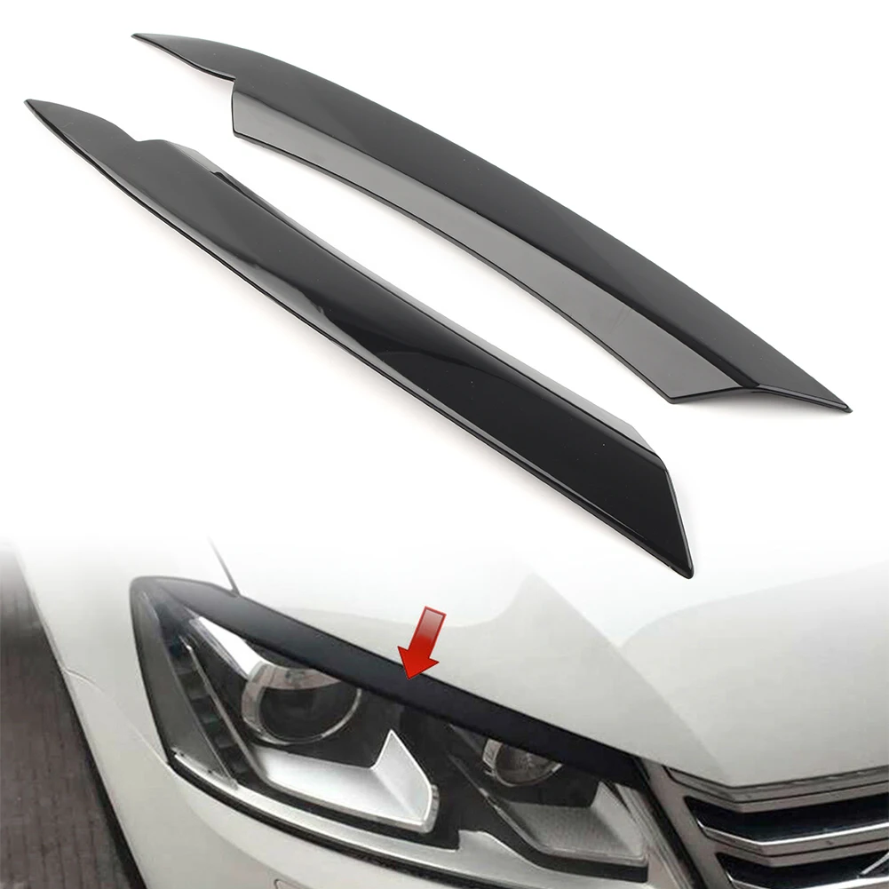 

Для VW Passat B7 2010 2011 2012 2013 2014 Автомобильная накладка на переднюю фару, крышка АБС-пластика, накладка на веко, стикер, глянцевый черный