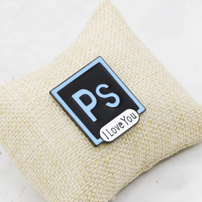 アドビイラストレーターphotoshopエナメルピンのi愛あなた